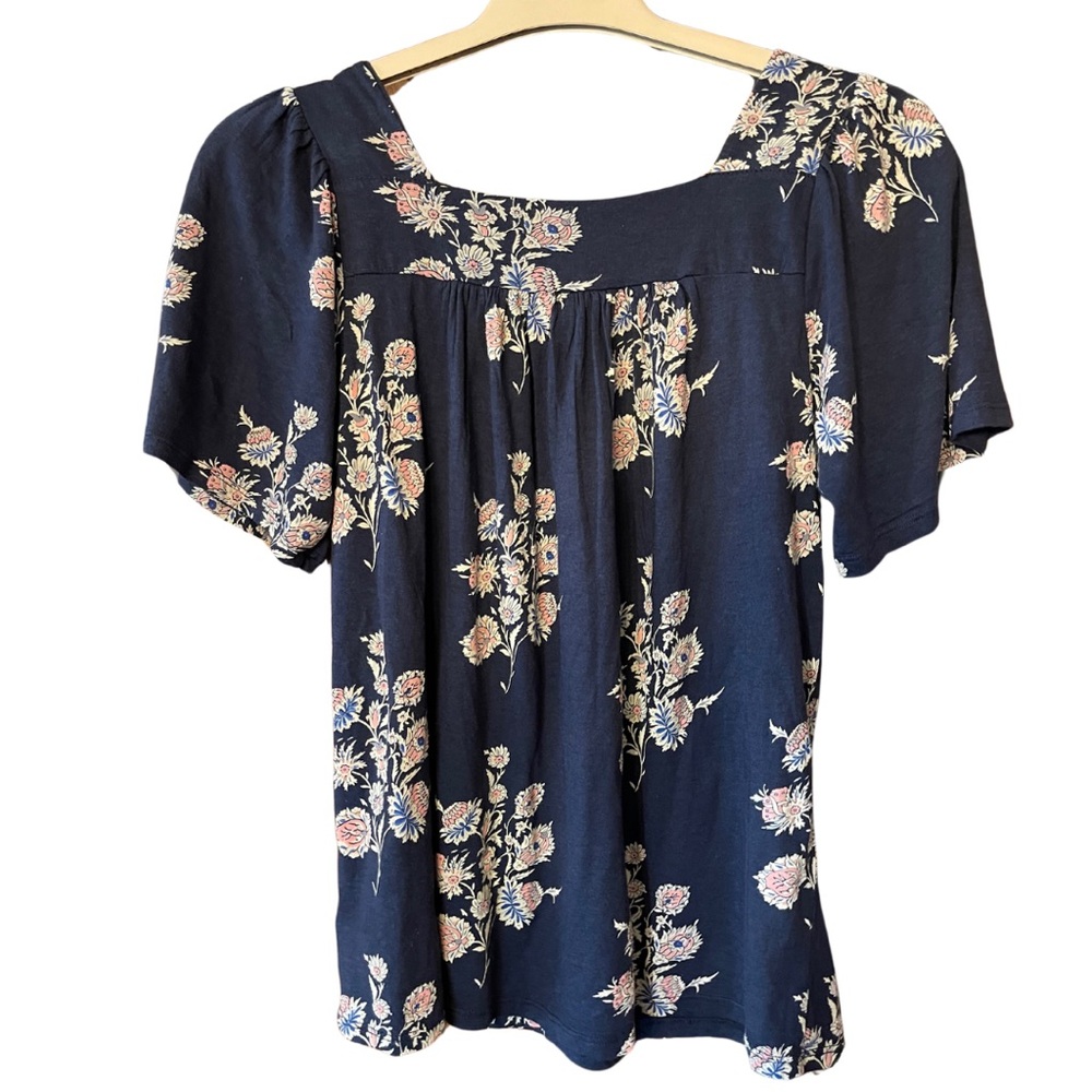 Lucky Brand square neck lightweight floral boho shirt. Size S - Picture 2 of 5
